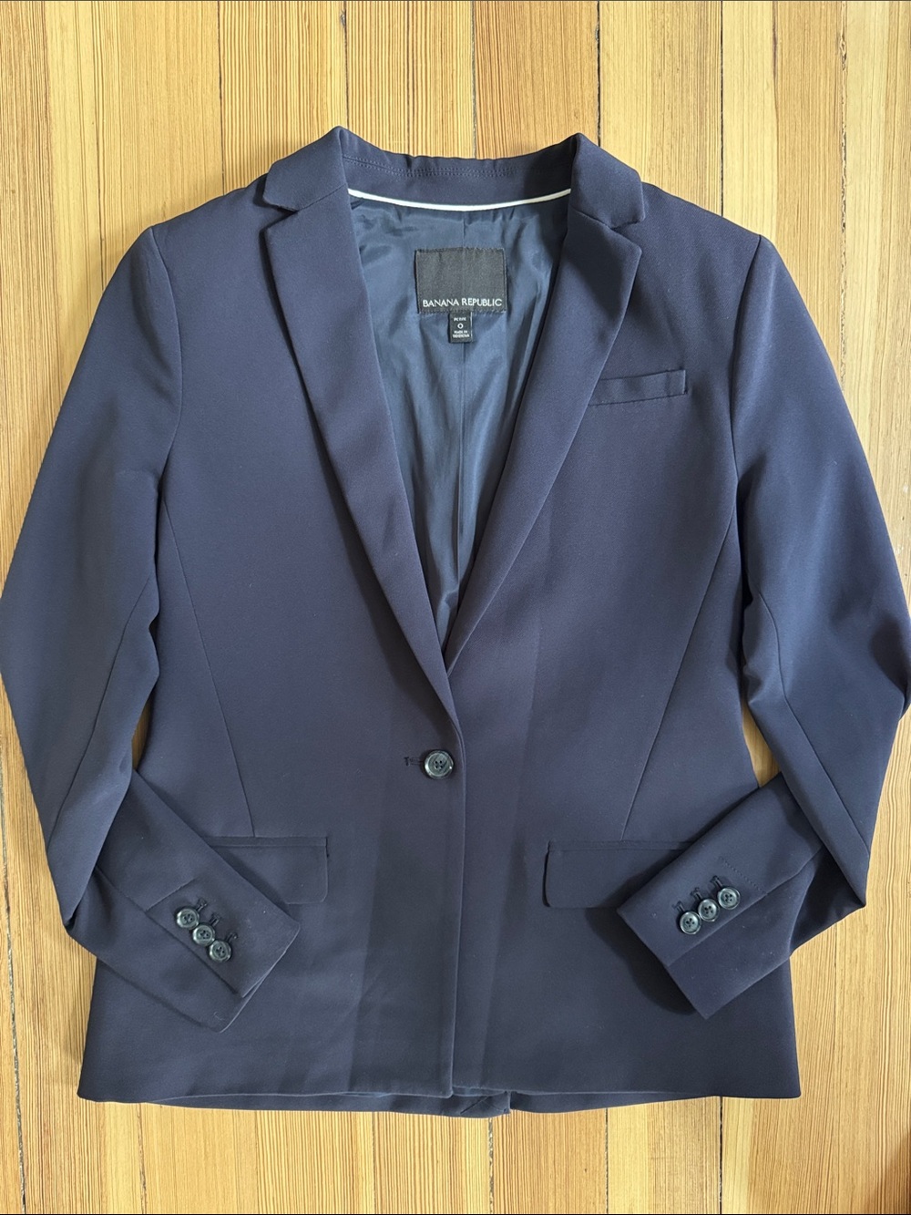 Banana Republic Women's Navy Single-Button Notch Lapel Blazer